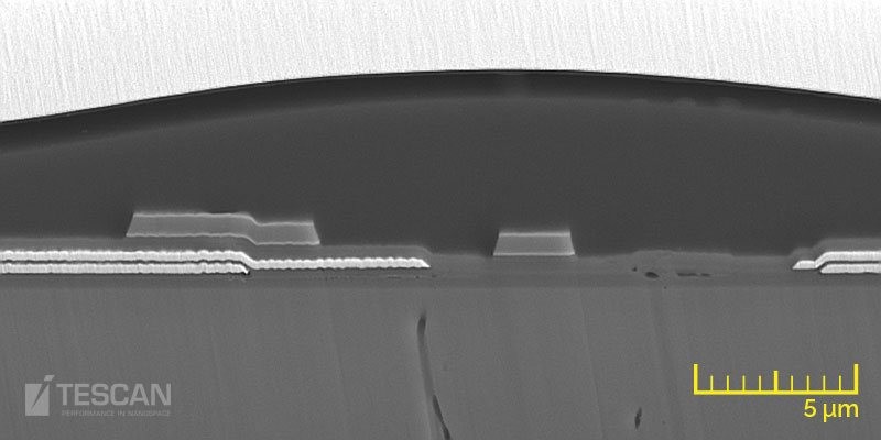 BSE image showing microstructures of the various AMOLED conductive and insulating layers BSE image showing microstructures of the various AMOLED conductive and insulating layers (chụp bằng Kính hiển vi điện tử quét SEM và FIB-SEM TESCAN)