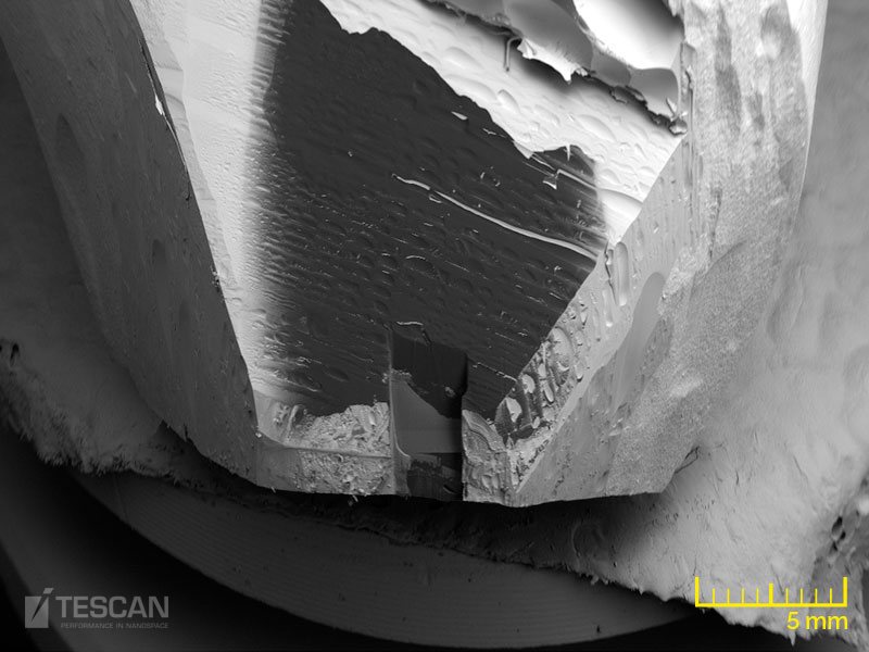 Large area FIB SEM cross section in a resin embedded tooth Large area FIB SEM cross section in a resin embedded tooth (chụp bằng Kính hiển vi điện tử quét SEM, FIB-SEM TESCAN)